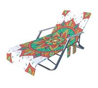 Muiuou Sun Lounger Towels with Pockets, Summer Quick Dry Beach Chair Cover Chaise Sun Lounger Beach Towel Cover Sunbed Towels For Holiday Garden Outdoor Pool (75x210cm,Style 20)