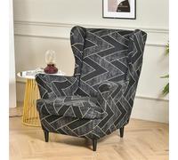 Muiuou Wingback Chair Covers, 2 Piece Stretch Wing Chair Slipcover, Washable Spandex Fabric Sofa Cover Furniture Protector for Armchair Chairs Fit Hotel Bedroom Living Room (Style 17)