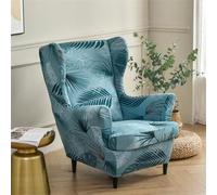 Muiuou Wingback Chair Covers, 2 Piece Stretch Wing Chair Slipcover, Washable Spandex Fabric Sofa Cover Furniture Protector for Armchair Chairs Fit Hotel Bedroom Living Room (Style 4)