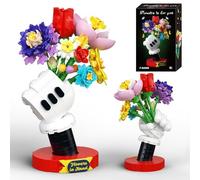 Muiurple Handcrafted Floral Bouquet Building Set - Beautiful Artificial Flowers with Display Stand. The for Mom, Valentine’s Day, or Home Styling. Inspire Creativity & Love for Ages 6+
