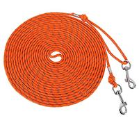 muiyrtuy Reflective Cat Leash -50FT Cable Out Escape Proof Walking Leads Yard Long Durable Safe Personalized Extender Traning Play Outdoor for Puppies/Kittens/Rabbits/Small Animals, Orange