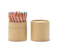 MUJI 無印良品 Half-Size Coloured Pencils Set, 36 Assorted Colours in Paper Tube Case, Natural Wood (1)
