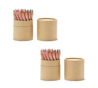 MUJI 無印良品 Half-Size Coloured Pencils Set, 36 Assorted Colours in Paper Tube Case, Natural Wood (2)