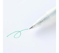 MUJI 無印良品 Retractable Gel Pen, 0.5mm Fine Point, Smooth Writing, Clear Body (Green, 0.5mm)