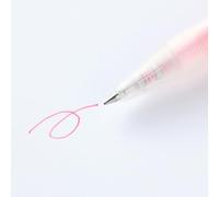 MUJI 無印良品 Retractable Gel Pen, 0.5mm Fine Point, Smooth Writing, Clear Body (Pink, 0.5mm)