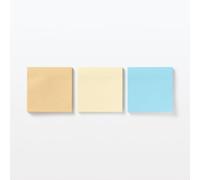MUJI 無印良品-Square Sticky Notes, 75 x 75 mm, 50 Sheets, Kraft Paper, Made in Japan (3, Blue)