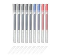 Muji Ballerina Gel Ink Pens 0.38mm Set of 9 (5 Black, 2 Blue, 2 Red)