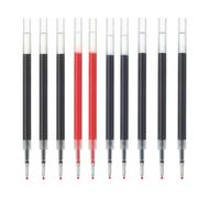 MUJI Gel Ink Pen Refills, 0.5mm and 0.38mm & 0.3mm Tips, 10-Pack, Black, Blue, Red & Navy. (Gel Ink Refills 0.5mm)