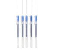 MUJI Gel Ink Pens, 5-Pack, Cap-Type, 0.38mm/0.5mm, Transparent (Blue, 0.5mm)