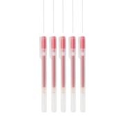 MUJI Gel Ink Pens, 5-Pack, Cap-Type, 0.38mm/0.5mm, Transparent (Red, 0.38mm)