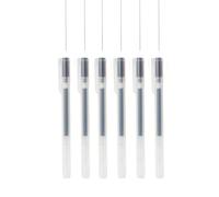 MUJI Gel Ink Pens, 6-Pack, Cap-Type, 0.38mm/0.5mm Tip, Transperent Body. (Black, 0.5mm)