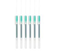Muji Gel Ink Pens, 6-Pack, Cap-Type, 0.38mm/0.5mm Tip, Transperent Body. (Green, 0.38mm)