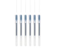 Muji Gel Ink Pens, 6-Pack, Cap-Type, 0.38mm/0.5mm Tip, Transperent Body. (Navy, 0.5mm)
