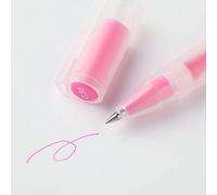MUJI Gel Pen, Cap Type, Multicolour Glitter Ink, 1.0mm Point, Round Body (Pink, 0.38mm)
