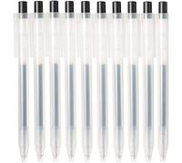 Muji Smooth Gel Ink Ballpoint Pen Knock Type 10-Pieces Set, 0.5 mm Nib Size, Black