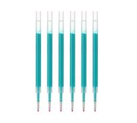 Muji Smooth Gel Ink Ballpoint Pen Refills, 0.5mm Fine Tip, Set of 6, Compatible with Knock Type and Gel Pens Body. (Torquise)