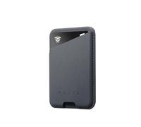 Mujjo Full Leather Magnetic Wallet for iPhone - Three-Card Easy-Access Design - Made from Luxurious Leather & Microfiber - Slim, Secure Design - Basalt
