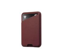 Mujjo Full Leather Magnetic Wallet for iPhone - Three-Card Easy-Access Design - Made from Luxurious Leather & Microfiber - Slim, Secure Design - Bronze Red