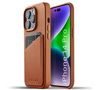 Mujjo iPhone 14 Pro Leather Case | Case with Card Holder | iPhone 14 Pro Leather Case, iPhone 14 Pro Phone Case with Card Holder Tan