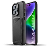 Mujjo Leather Case for iPhone 14 Pro | Case with Card Holder | iPhone 14 Pro Leather Case, iPhone 14 Pro Phone Case with Card Holder Black