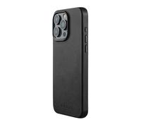 Mujjo Leather Phone Case - Fits iPhone 15 Pro - MagSafe Compatible - Premium European Leather - Enhanced Phone & Camera Lens Protection - Crafted with Recycled Materials - Slim Profile - Black