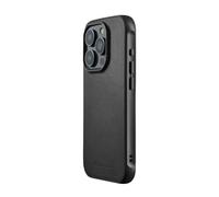 Mujjo Shield Leather Phone Case - Fits iPhone 16 Pro Max - Ultimate Impact Resistance - Premium European Leather Case - MagSafe Compatible - Slim Profile - Made with Recycled Materials - Black