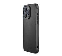 Mujjo Shield Leather Phone Case - Fits iPhone 15 Pro - Ultimate Impact Resistance - Premium European Leather Case - MagSafe Compatible - Slim Profile - Made with Recycled Materials Black