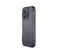 Mujjo Shield Leather Phone Case - Fits iPhone 16 Pro - Ultimate Impact Resistance - Premium European Leather Case - MagSafe Compatible - Slim Profile - Made with Recycled Materials - Steel Blue