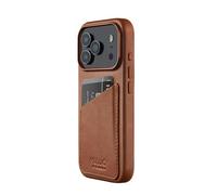Mujjo Wallet Leather Case - for iPhone 17 Pro - MagSafe Compatible - Tan