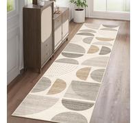 MUJOO Boho Runner Rug Washable,2x8 Area Rugs for Hallways Kitchen Bedroom Entryway Bathroom,Non Slip Carpet Long Mat Indoor,Soft Modern Abstract Bohemian Neutral Beige