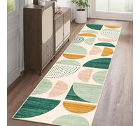 MUJOO Green Runner Rug Washable,Boho 2x8 Area Rugs for Hallways Kitchen Bedroom Entryway Bathroom,Non Slip Carpet Long Mat Indoor,Soft Modern Abstract Sage Green