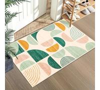 MUJOO Green Small Rug Washable,Boho Area Rugs for Entryway Bathroom Entry Entrance Bedroom Kitchen,Front Door Mat Throw Carpet Non Slip Indoor Soft Modern Abstract 2x3 Sage Green