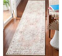 MUJOO Hallway Runner Rug 2'x8' Pink Long Rug Runners Boho Machine Washable Non Slip Carpet for Entryway Kitchen Bathroom Bedside Retro Soft Low-Pile Blossom (pink rug 2'x8')