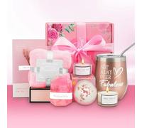 MUJUZE Birthday Gifts for Women,Relaxing Gifts for Her,Hampers Pamper Self Care Gift Sets,Unique Presents Ideal for Women, Best Friend, Wife, Sister,Girls(Pink Gift Box)