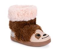 MUK LUKS Girl's Zoo Friends Slipper Bootie, Sleepy Sloth, Medium UK Child