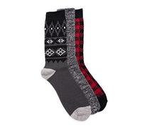 MUK LUKS Men's 3 Pair Pack Microfiber, Black, One Size