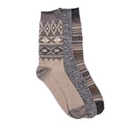 MUK LUKS Men's 3 Pair Pack Microfiber Boot Socks, Neutral, One Size (Pack of 3)