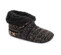 MUK LUKS Men's Bootie Slipper, Ebony, S-M
