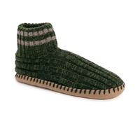 MUK LUKS Men's Cuff Bootie Slipper, Dark Green Marl, Small/Medium UK