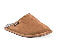 MUK LUKS Men's Dave Printed Berber Suede Scuff Slipper, Tan, 12 UK