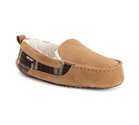 MUK LUKS Men's Emmett Moccasin Slippers, Camel, 12 UK