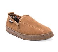 MUK LUKS Men's Eric Dbl Gore Printed Berber Suede Slip on Slipper, Tan, X-Large (11 M US)