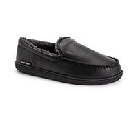 MUK LUKS Men's Moccasin-Black Slip-On Loafer, Black, 12.5
