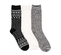 MUK LUKS Women's Boot Socks (3 Pair Pack), Black, One Size