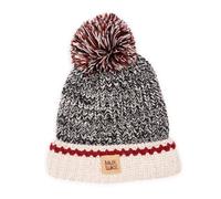 MUK LUKS Women's Chunky Stitch Hat Cold Weather, Ebony/Vanilla Marl, One Size
