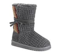 MUK LUKS Women's Clementine Boot, Grey Plaid, 4 UK