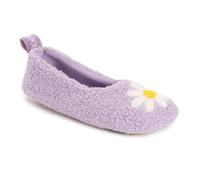 MUK LUKS Women's Cozy Ballerina Slipper with Sherpa Lining, Purple Daisy, Medium