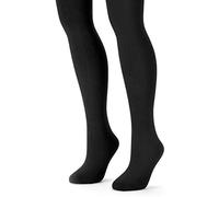 MUK LUKS Women's Fleece Lined 2-Pair Pack Tights - black - Large-X-Large