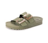 MUK LUKS Women's Grand Cayman Sandal, Light Olive, 4 UK