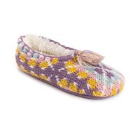 MUK LUKS Women's Knit Ballerina Slipper, Purple, One Size